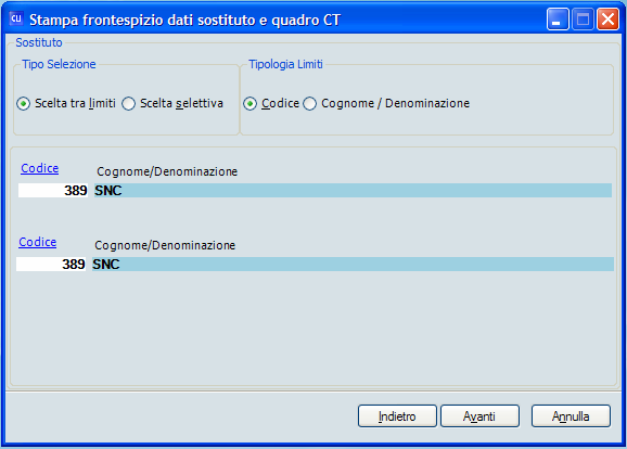 CERTIFICAZIONE UNICA STAMPE Si ricorda che con l aggiornamento Dynet rel. 08.02.80 del 20/02/2015, in Stampe Modello, è stata rilasciata la procedura Frontespizio dati sostituto e quadro CT.