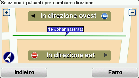 (S)blocca strada Tocca questo pulsante per bloccare o sbloccare una via. È possibile bloccare o sbloccare una via in una o entrambe le direzioni.