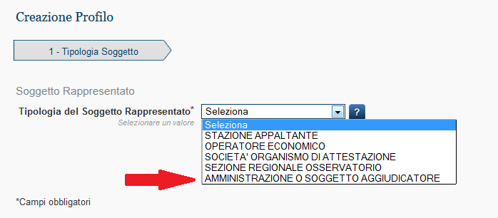 FIGURA 28 TIPOLOGIA DEL SOGGETTO RAPPRESENTATO AUSA FIGURA 29 RUOLO RASA RESPONSABILE ANAGRAFE STAZIONE APPALTANTE Selezionando Avanti si