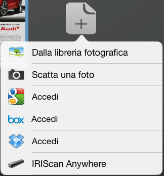 Importa immagini da uno scanner I.R.I.S. In Readiris è possibile importare immagini direttamente dagli scanner Wi-Fi I.R.I.S. È inoltre possibile importare immagini dagli scanner I.R.I.S. senza una funzione Wi-Fi, ma a questo scopo sono necessari alcuni passi ulteriori.