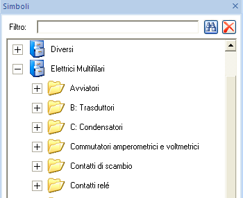 Come creare uno schema - 14 Compare l elenco delle librerie dei simboli, come mostrato nell immagine seguente: Osservazioni SEE ElectricalV6 è fornito di una ricca libreria di simboli a normativa