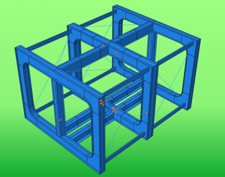 Per i vincoli interni, ovvero per le cerniere tra il telaio e i tiranti, si utilizzerà nuovamente la tecnica MPC, creando un pin nel punto di giunzione.