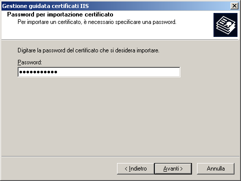 Installazione di strumenti allegati 4 6 Digitare "cert-sample" come