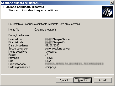 Installazione di strumenti allegati 4 7 Indicare la porta SSL. Specificare la porta da utilizzare se vengono usate le comunicazioni SSL per il sito Web.