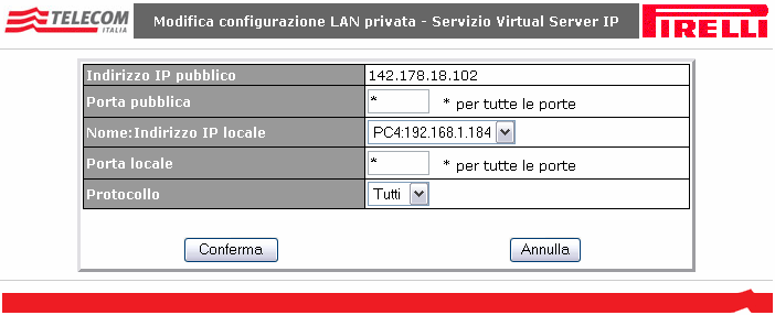 1.4.6.1 Modifica impostazioni servizio Virtual Server 1.4.6.1.1 Aggiunta nuovo client abilitato al servizio Virtual Server Premere il pulsante Aggiungi della sezione Impostazioni servizio Virtual