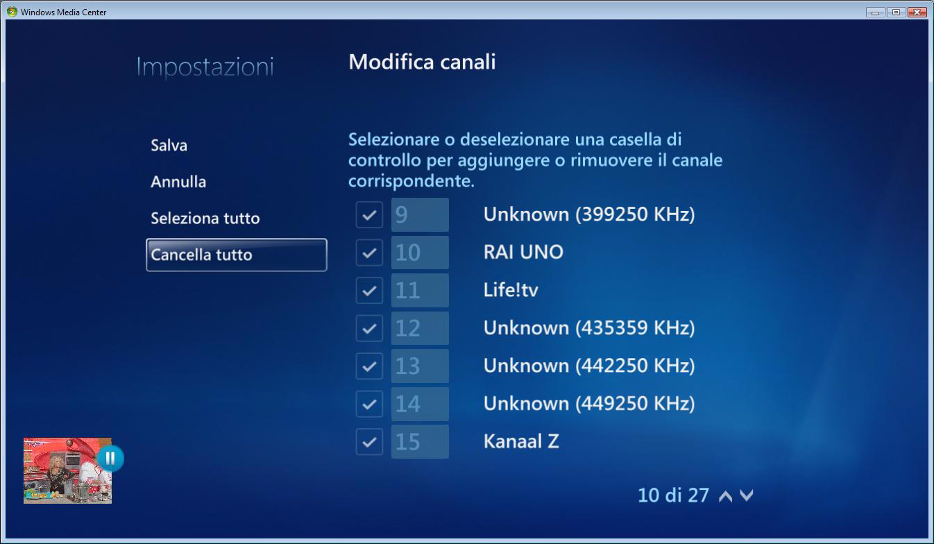 n 14 Modifica canali Con è possibile controllare i canali a cui l'utente e la famiglia possono accedere.