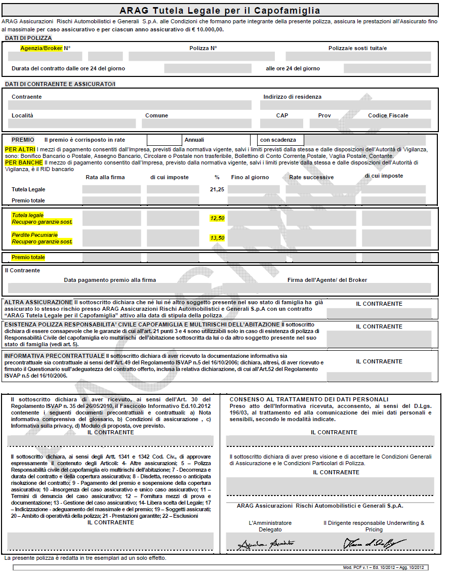 Modulo di proposta Data ultimo aggiornamento