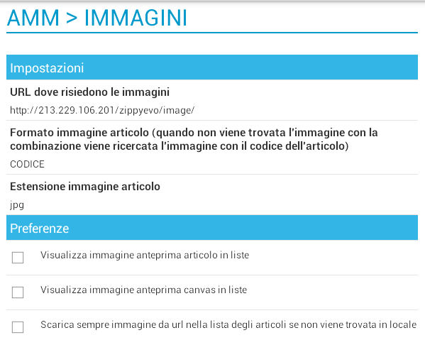 24 IMMAGINI Tra le impostazioni si può scegliere di: - il percorso in cui vengono salvate le immagini - il formato del codice dell'immagine.