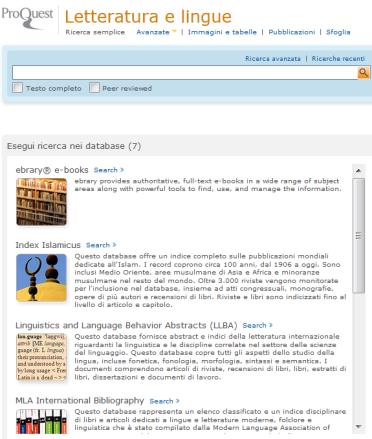 Home Page Piattaforma ProQuest 5 3 4 1 7 6 2 2a 2b 1. Inserisci i termini nel box di ricerca semplice 2.