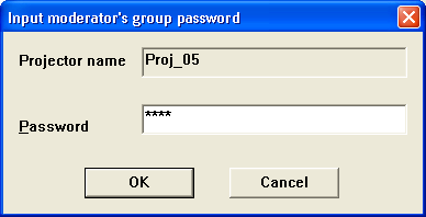Capitolo 8 Funzioni Network Capture Impostazione della password del moderatore La seguente procedura consente di impostare la password per unirsi al gruppo del moderatore.