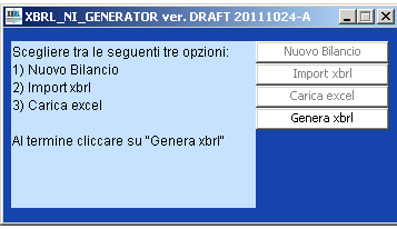 Inseriti i dati ed i commenti testuali si in può procedere alla generazione del bilancio completo selezionando l opzione Genera xbrl.