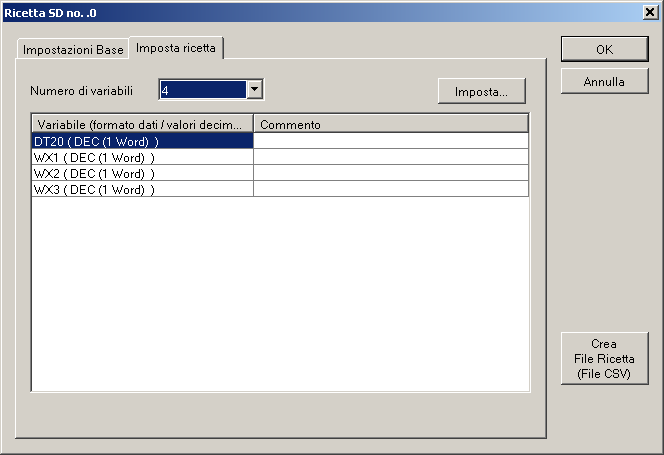 Menu Manuale di riferimento GTWIN specificare no. file ricetta con il tasto operativo 4.7.3.