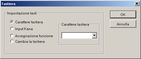 Oggetti e loro funzioni Manuale di riferimento GTWIN Campo Descrizione Impostazione tasti: Carattere tastiera: specificare il carattere da assegnare al tasto.