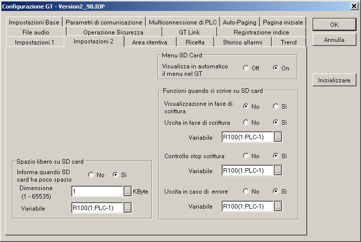 Manuale di riferimento GTWIN 1.6 Configurazione GT Scheda "Impostazioni 2" per GT32 Parametri di Impostazioni 2 Campo Countdown timer (pag.