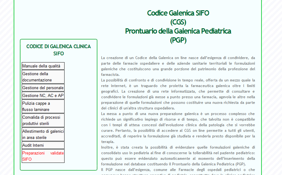 Codice di galenica clinica e