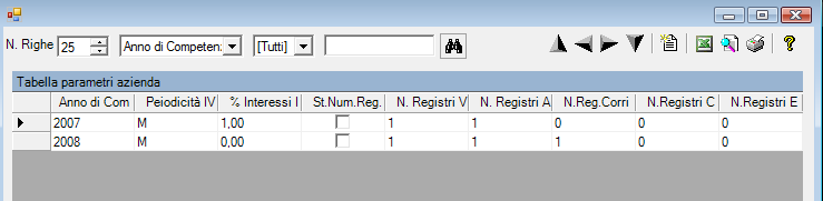 CONTABILITA TABELLE Anagrafica Azienda In questa tabella non sarà possibile inserire più di un record, è perciò consigliabile modificare i dati eventualmente esistenti.