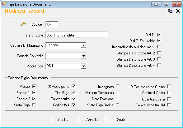 E comunque possibile crearsi un nuovo tipo di documento o modificarne uno già esistente. Durante l emissione di documenti viene infatti richiesto il tipo di documento che desideriamo creare.