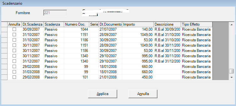 E importante precisare che questa è un ulteriore strumento per facilitare la gestione ma esiste un programma specifico a menu per la gestione scadenzario.