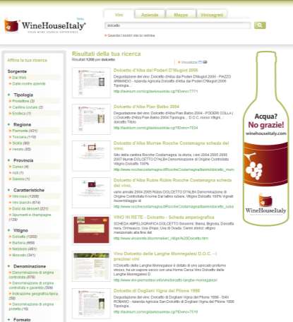 Ricerca nel Tab Vini Grazie a questa funzione è possibile ricercare oltre alle schede-prodotto dei produttori presenti nel database di WHI, anche le schede-prodotto di vini di produttori che hanno