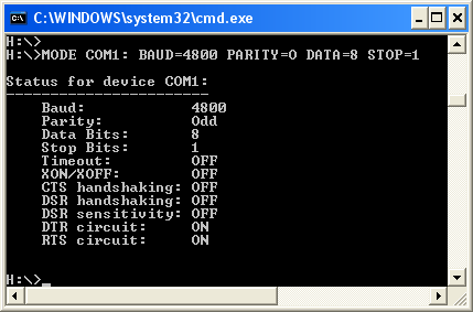 Trasferimento di file DOS 73 Per Windows XP e Windows 2000, immettere quanto segue al prompt dei comandi: MODE COMx: BAUD=4800 PARITY=o DATA=8 STOP=1 Il comando equivalente per i sistemi operativi