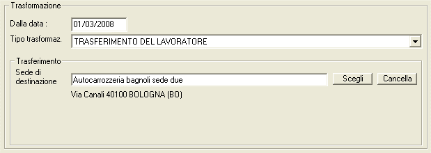 Azienda estera Indica se il distacco viene effettuato presso un azienda estera. Vistando questo campo non è più necessario indicare la sede di destinazione.