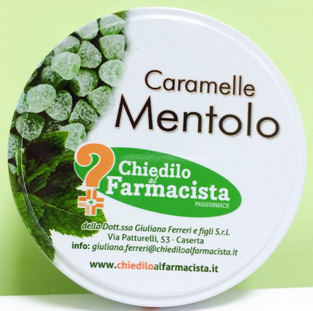 MENTOLO 2,50 Ingredienti: mentolo è il principio attivo contenuto nell olio essenziale di menta, sciroppo di glucosio, zucchero, amidi modificanti, gelatina alimentare, acido citrico,