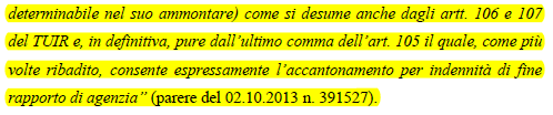 INDENNITÀ FINE RAPPORTO AGENTI