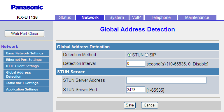 4.3.5 Global Address Detection Proxy Server Address Specifica l indirizzo IP o il nome FQDN del server proxy.