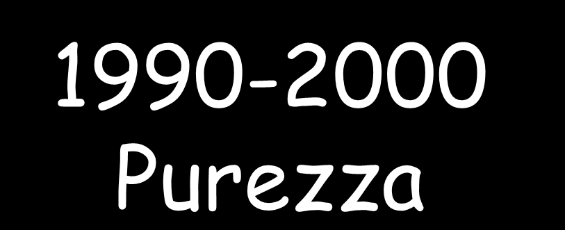 1990-2000 Purezza Aspirazione e ricerca di un mondo più puro.