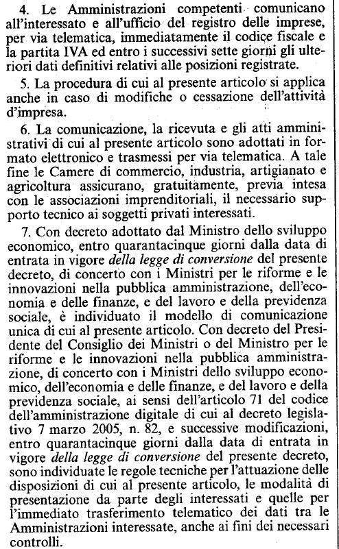 Legge n. 40 del 2 Aprile 2007 art. 9 segue risposte per via telematica Escluso il dep.