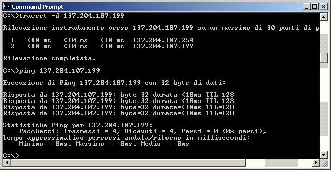 Priorità nel lookup (I) IP Sorgente: 137.204.107.