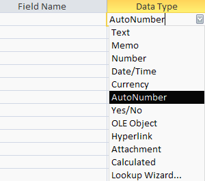 CONNESSIONE TRA LE TIPOLOGIE DI DATI E IL CONTENUTO DI UN CAMPO Il contenuto di un campo (Field content) è un particolare tipo di dato di una tabella.