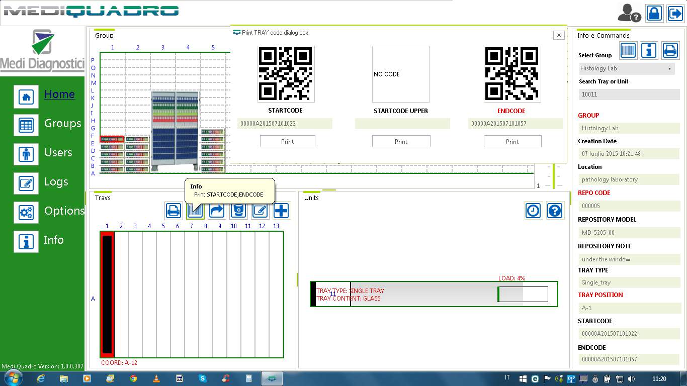 Generato l ENDCODE, il TRAY risulterà con una banda nera al suo interno così anche tramite il SW