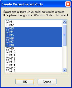 Menu Porte Virtuali Occorre creare diverse porte seriali virtuali (porte COM) affinchè le applicazioni Windows (logging, controllo o programmi per modi digitali) possano "dialogare" con i dispositivi