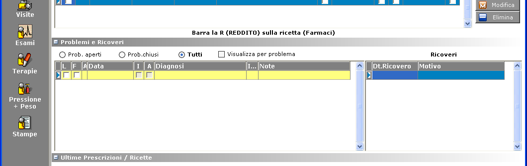 Inserire il bottone Pressioni+Peso nel menu CARTELLA: E possibile inserire il bottone Pressioni+Peso nel menu CARTELLA.