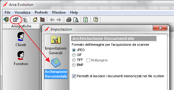 Poiché si è scelto un documento Libero non si deve selezionare alcun codice. A questo punto è possibile acquisire un file dal file system oppure un immagine dallo scanner.