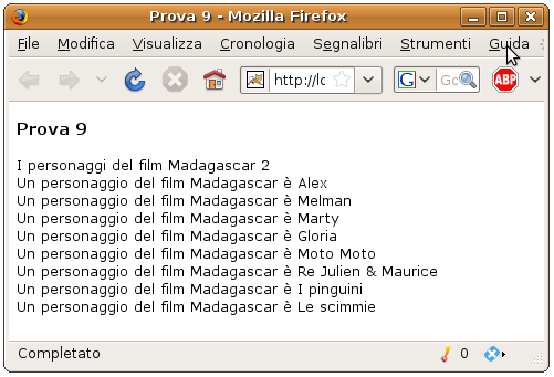 Nel caso di una lista: <%@page contenttype="text/html" pageencoding="utf-8"%> <%@ taglib prefix="c" uri="http://java.sun.com/jsp/jstl/core" %> <!DOCTYPE HTML PUBLIC "-//W3C//DTD HTML 4.