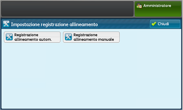 Registrazione uniformità della densità 8. Selezionare Registrazione uniformità densità. 1. Nella schermata Registrazione uniformità densità, selezionare Processo semiautomatico tramite lo scanner.