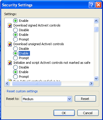Manuale di installazione 3 abilitare (o mettere la spunta su chiedi conferma ) le opzioni riguardanti Script+Controlli ActiveX + plugins senza firma elettronica e non contrassegnati come sicuri.