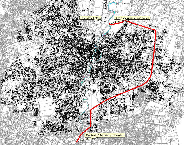 FIG.45 MONZA L ESONDAZIONE DEL LAMBRO NEL 2002 AREA CASCINAZZA Questo vincolo, impediva l'edificabilità prevista sia dal vecchio PRG del '71, sia dalla variante generale adottata nel marzo del 2002