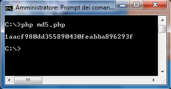 Funzione md5 in PHP Alcuni linguaggi di programmazione forniscano già delle primitive per il calcolo del message digest.