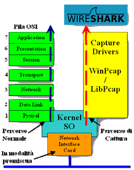 - WinPCap I drivers della cattura del pacchetto Senza questo accesso diretto, fornito dal Capture Driver WinPcap, l analizzatore di protocollo riceverebbe i pacchetti di dati inquinati, sporcati dai