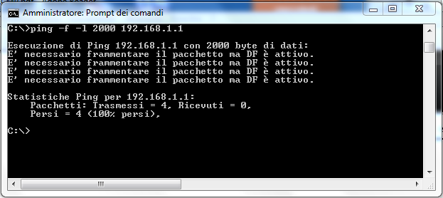 ICMP Comando ping: esempio 2 Il seguente comando permette di vedere se l host 19