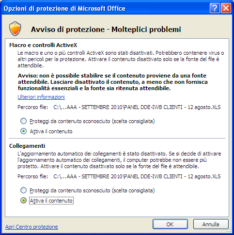 3. Versione di Excel Questo applicativo è stato scritto con la versione di Excel più diffusa, cioè la 97-3 ma è compatibile con tutte le altre più recenti, compresa la 7.