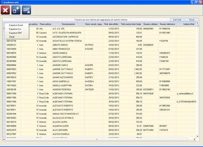 Esportazione dati in formato CSV Dopo aver creato la lista occorre esportare i dati. Questa procedura va fatta i primi 20 giorni di ogni mese.