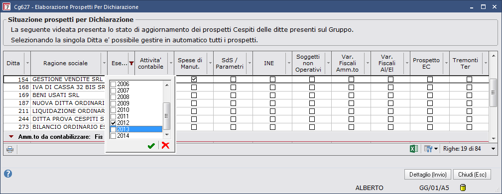 Spese di manutenzione la percentuale di deducibilità delle spese viene impostata dalla procedura. Per gli autotrasportatori utilizzare l'apposito tab.