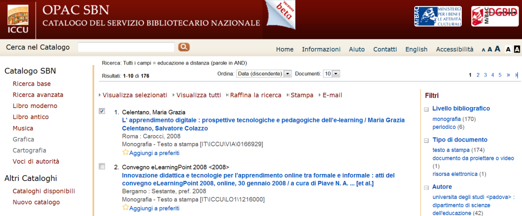 Dalla scheda bibliografica è possibile scoprire i soggetti e i N di CDD associati a un libro e quindi rilanciare la ricerca utilizzando uno o più termini di ricerca.