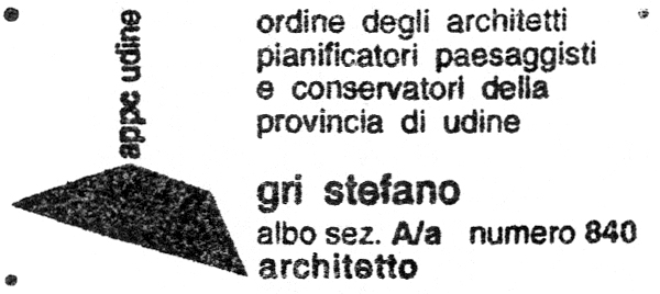 PROGETTISTI gri e zucchi architetti associati 1, vicolo Pulesi 33100 Udine Italia t.+39 0432 512990 f.+39 0432 298105 e-mail: geza@