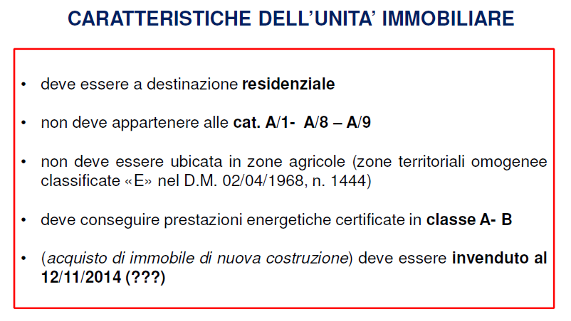 AGEVOLAZIONE FISCALE PER L ACQUISTO