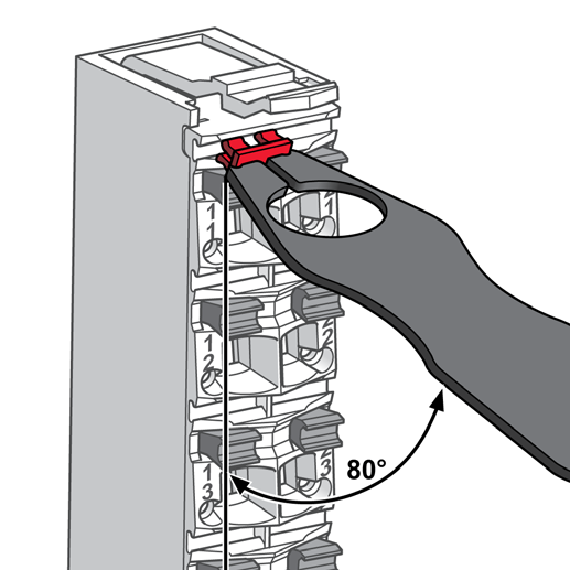 Procedure di installazione Passo Azione 3 Centrare l etichetta sopra lo slot della morsettiera.